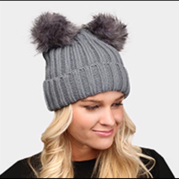 LAST ONE! Double Pom Beanie - Picture 2 of 3